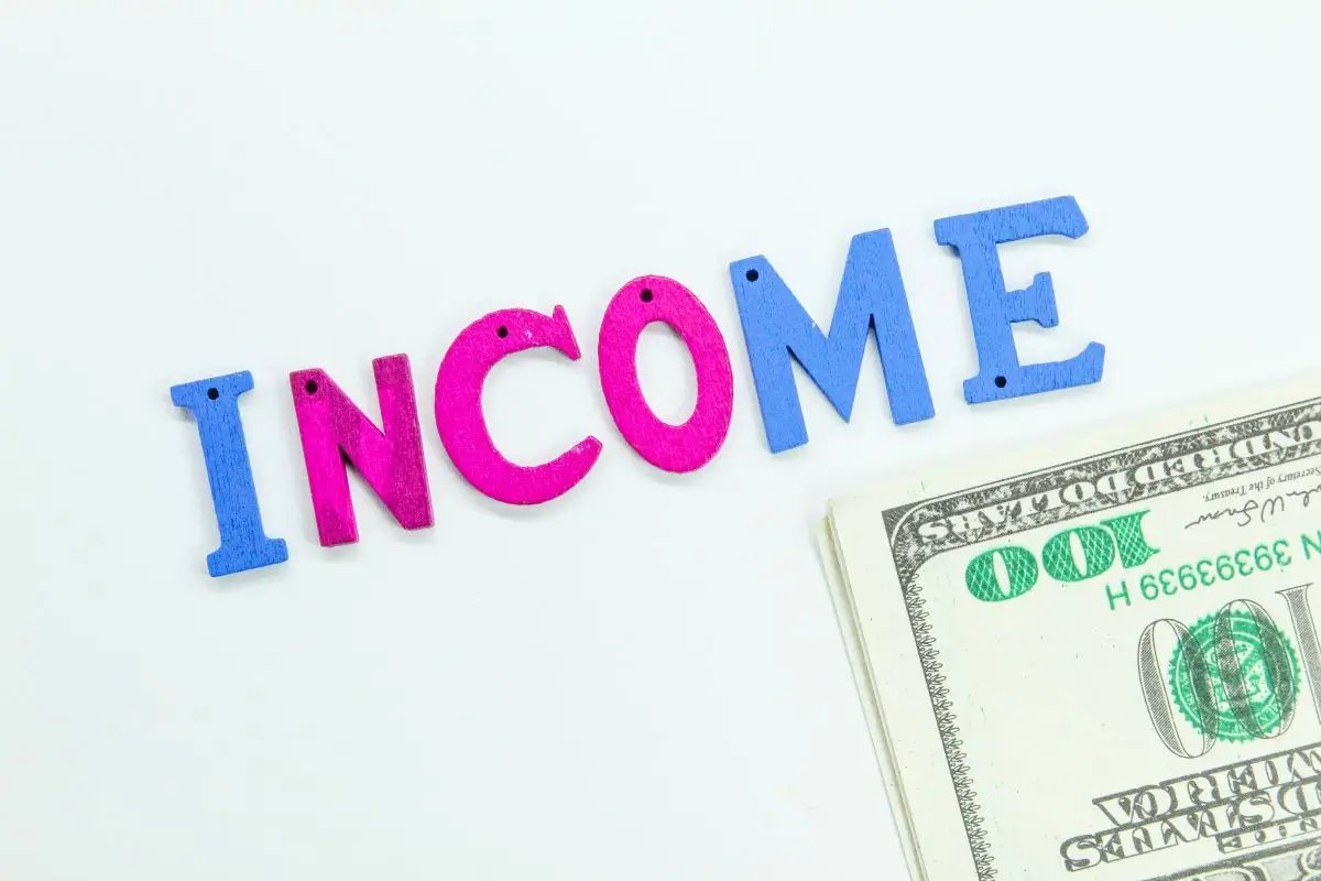 The word “income” spelled in colorful letters beside U.S. hundred-dollar bills, representing income limits and financial eligibility for Chapter 7 bankruptcy in Florida.